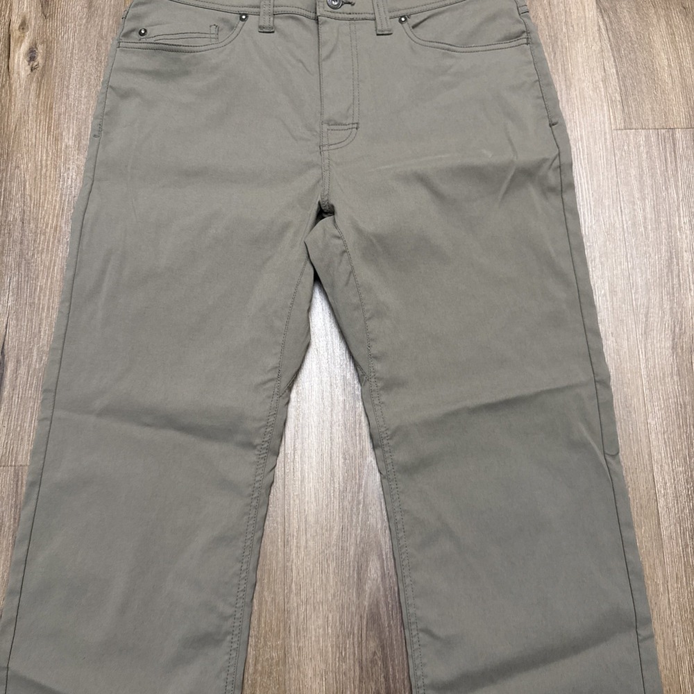 PrAna Brion Pants Men's 34x29 Straight‎ Nylon Blend Stretch Slim Fit Brown Green - Picture 3 of 11